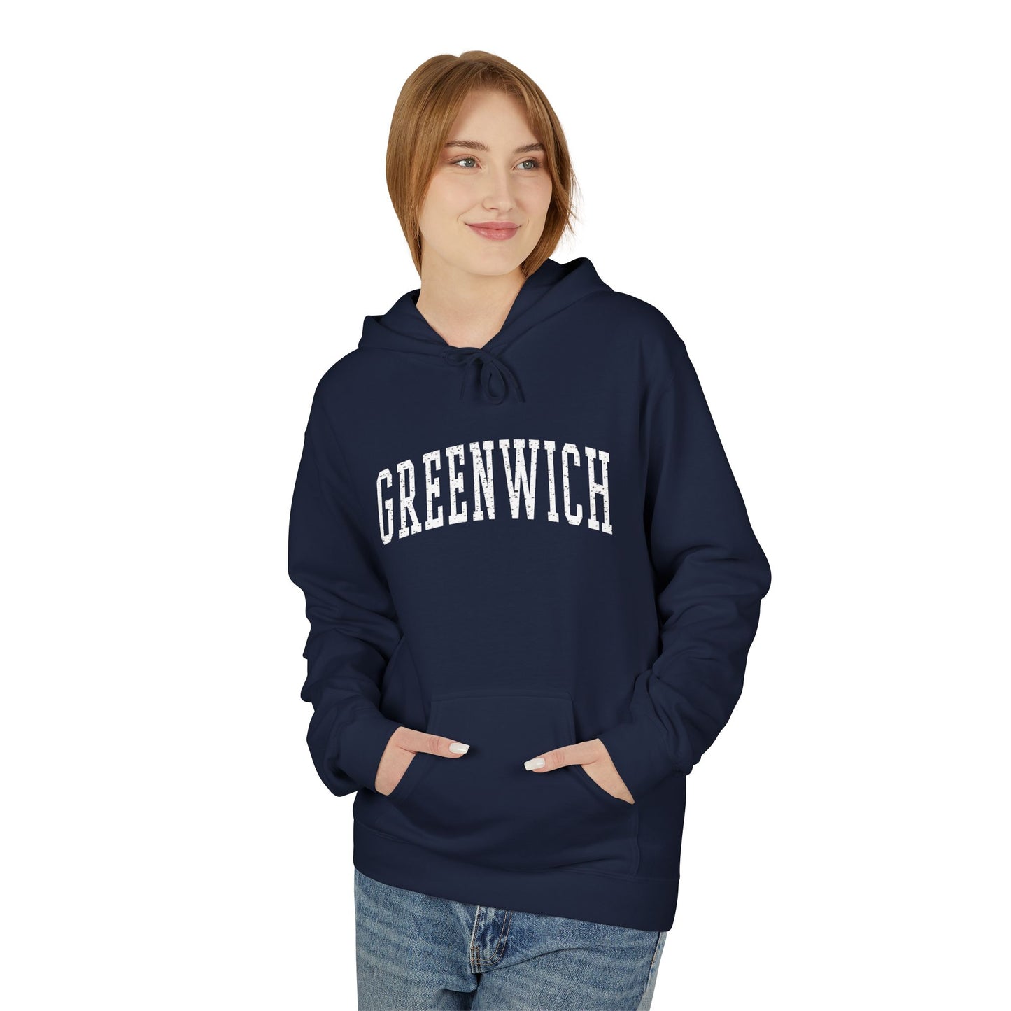 Greenwich, CT Fleece Hoodie - Unisex Sweatshirt for Casual Comfort