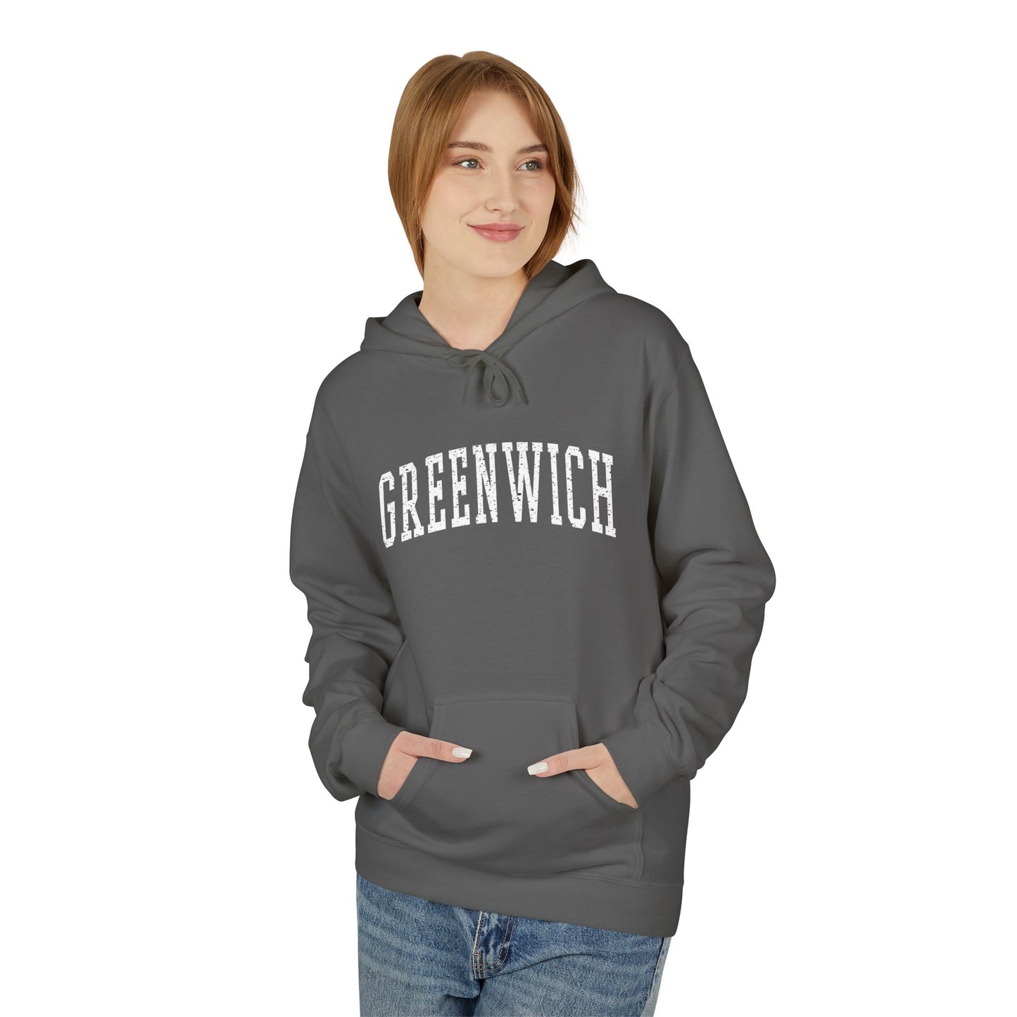 Greenwich, CT Fleece Hoodie - Unisex Sweatshirt for Casual Comfort