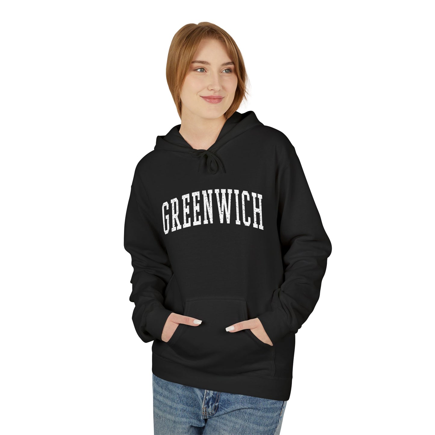 Greenwich, CT Fleece Hoodie - Unisex Sweatshirt for Casual Comfort
