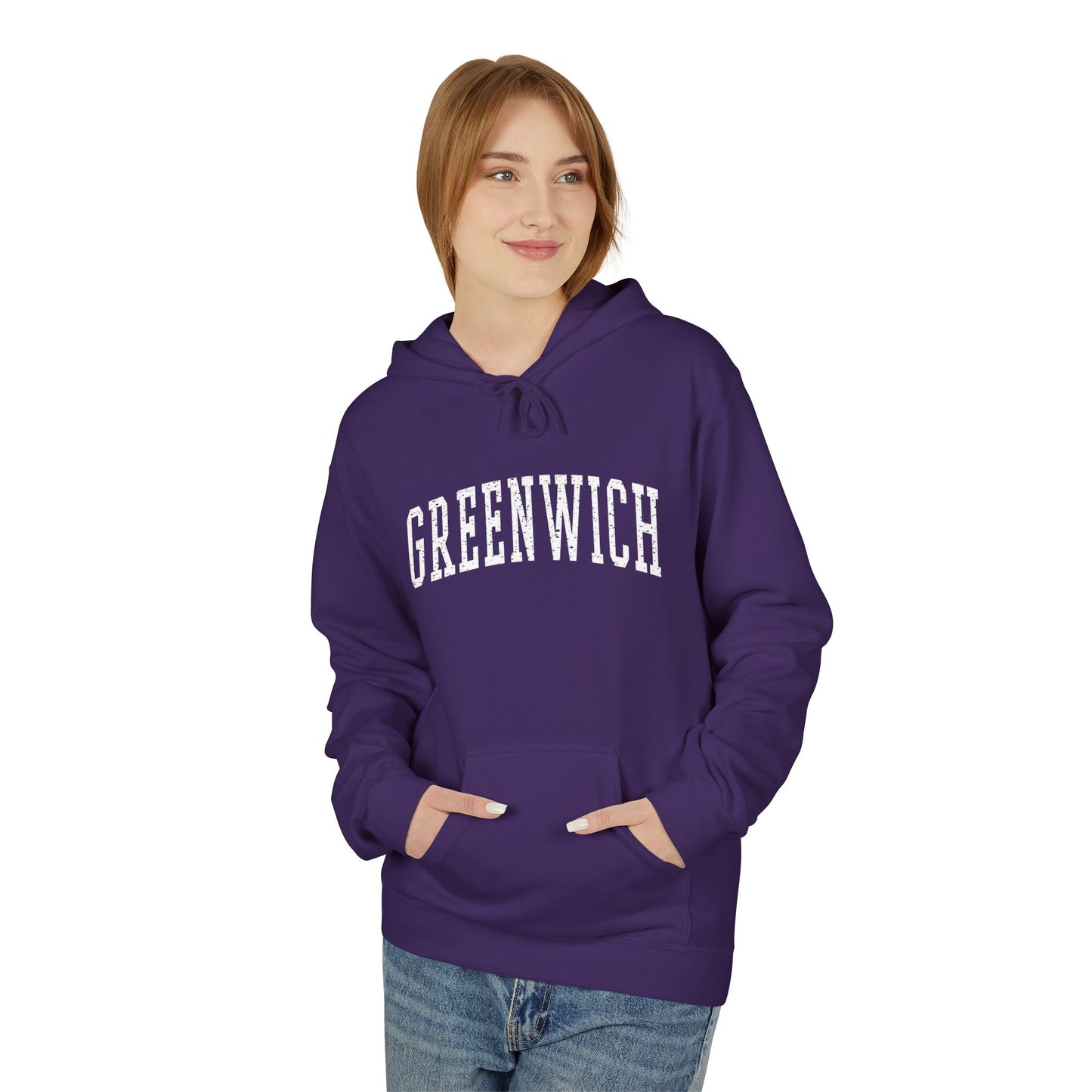 Greenwich, CT Fleece Hoodie - Unisex Sweatshirt for Casual Comfort
