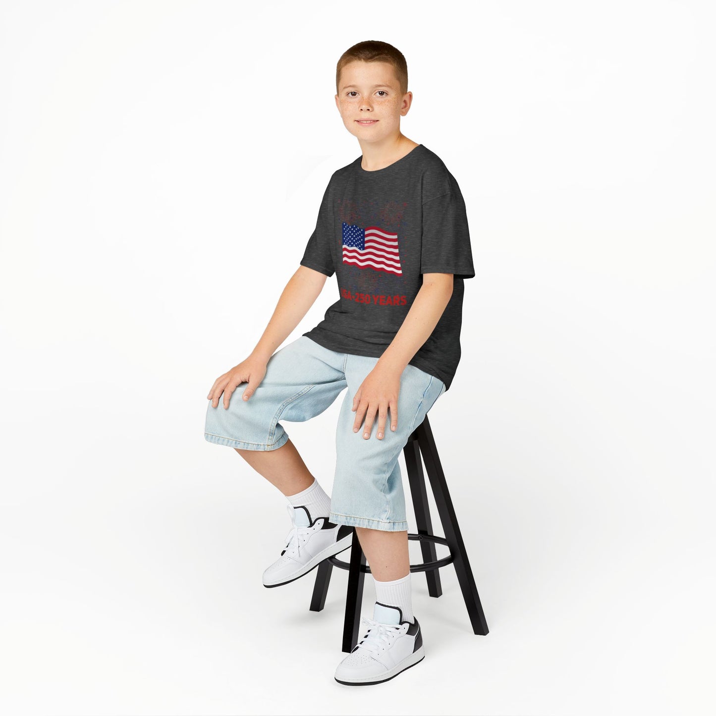 Kids' USA 250 Years Fireworks Birthday T-shirt