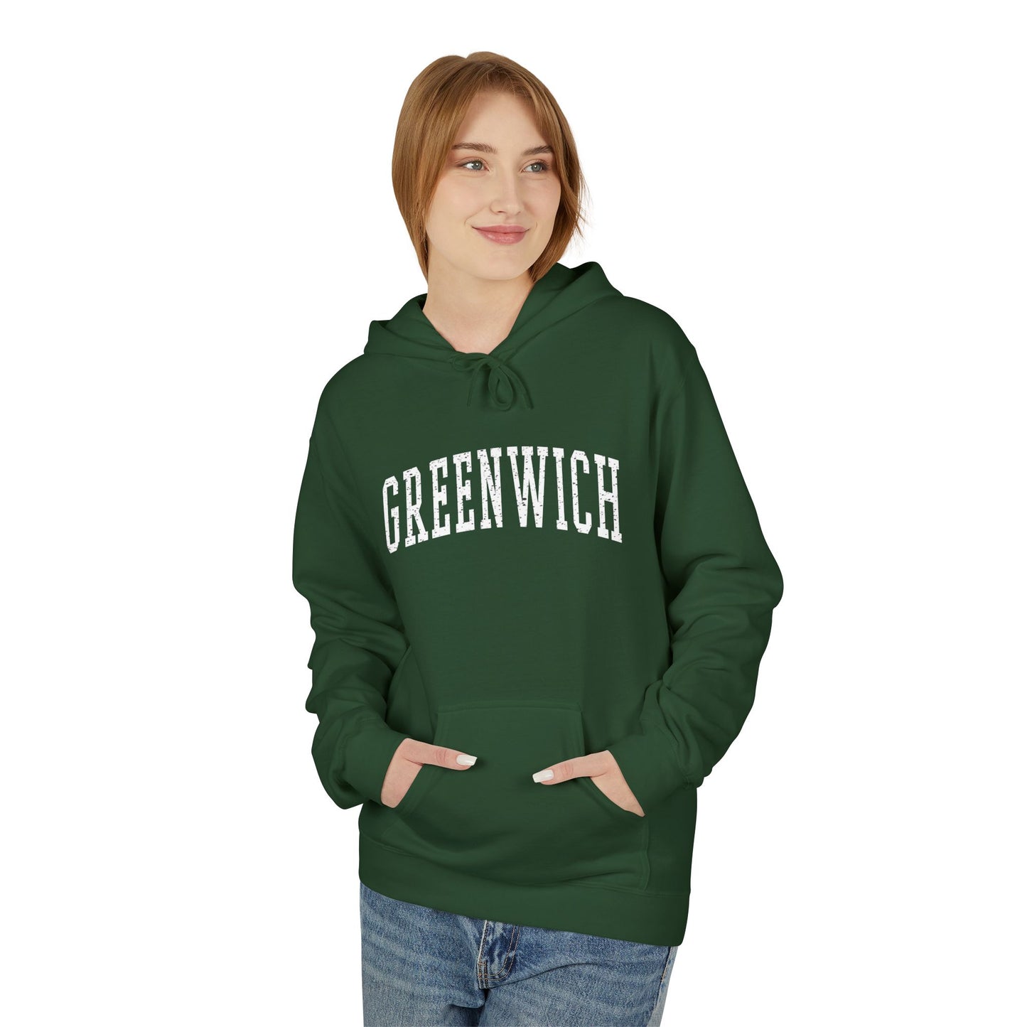 Greenwich, CT Fleece Hoodie - Unisex Sweatshirt for Casual Comfort