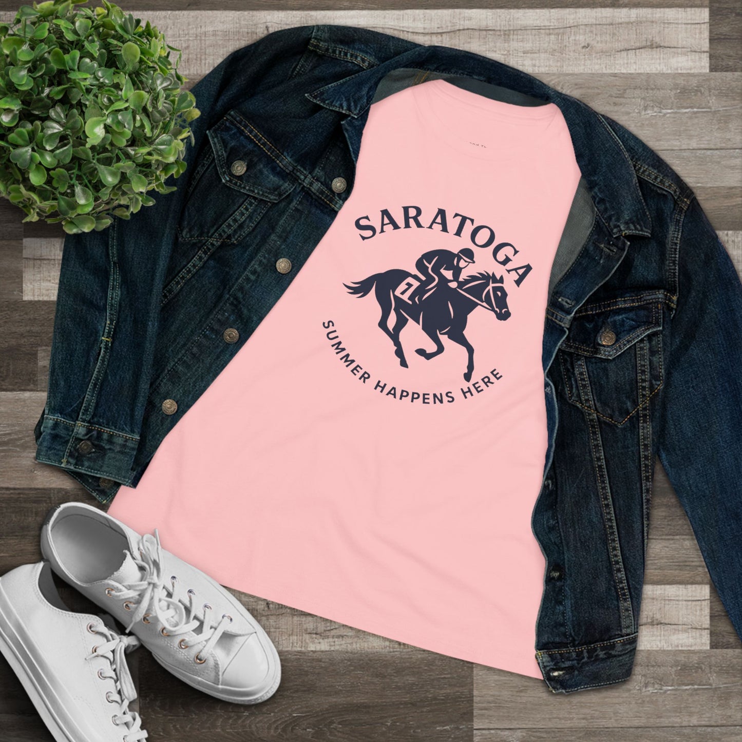 Women's Saratoga Summer Happens Here Semi-Relaxed T-Shirt