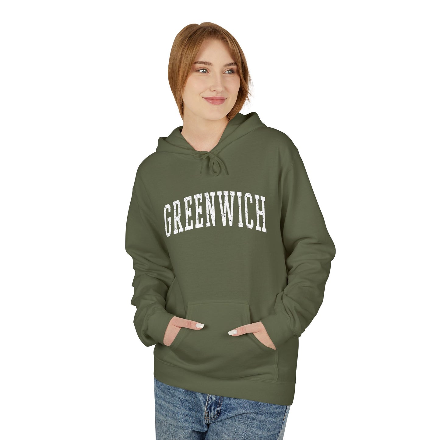 Greenwich, CT Fleece Hoodie - Unisex Sweatshirt for Casual Comfort