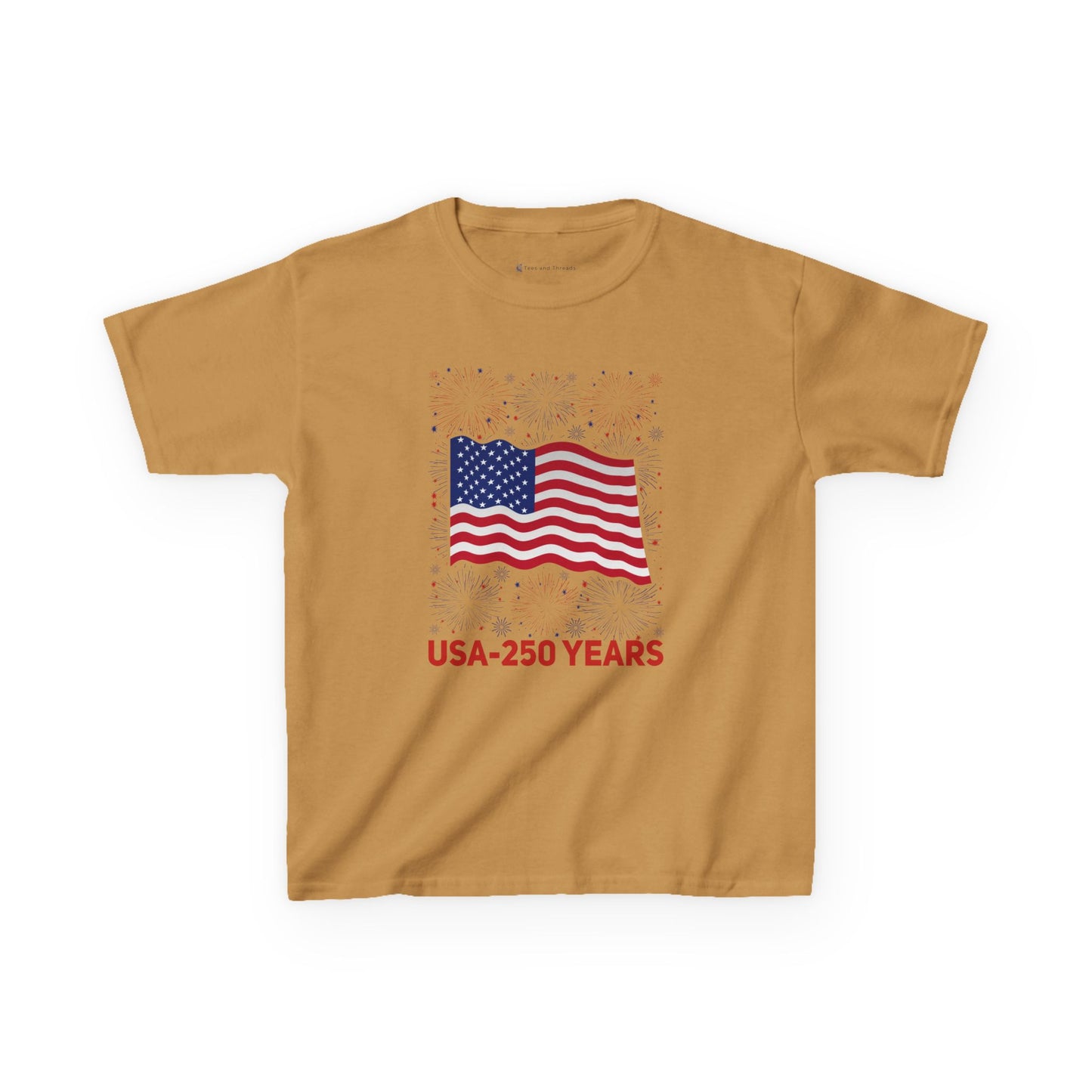 Kids' USA 250 Years Fireworks Birthday T-shirt