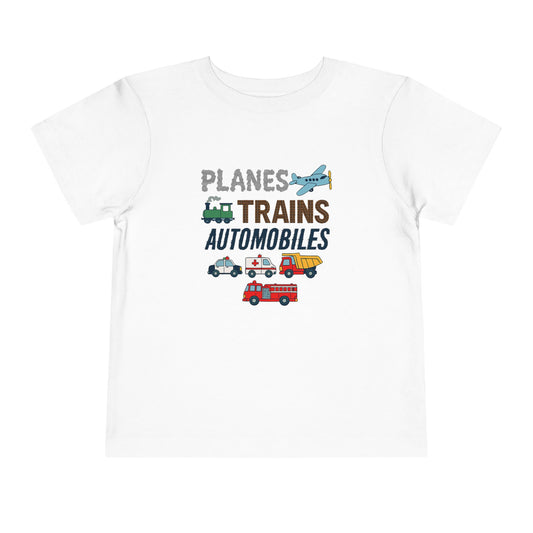 Planes, Trains, Automobiles Cute Toddler Tee - 7 colors