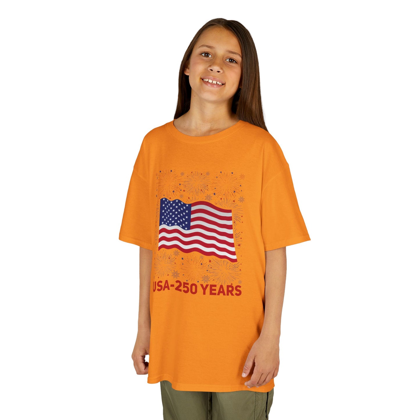 Kids' USA 250 Years Fireworks Birthday T-shirt