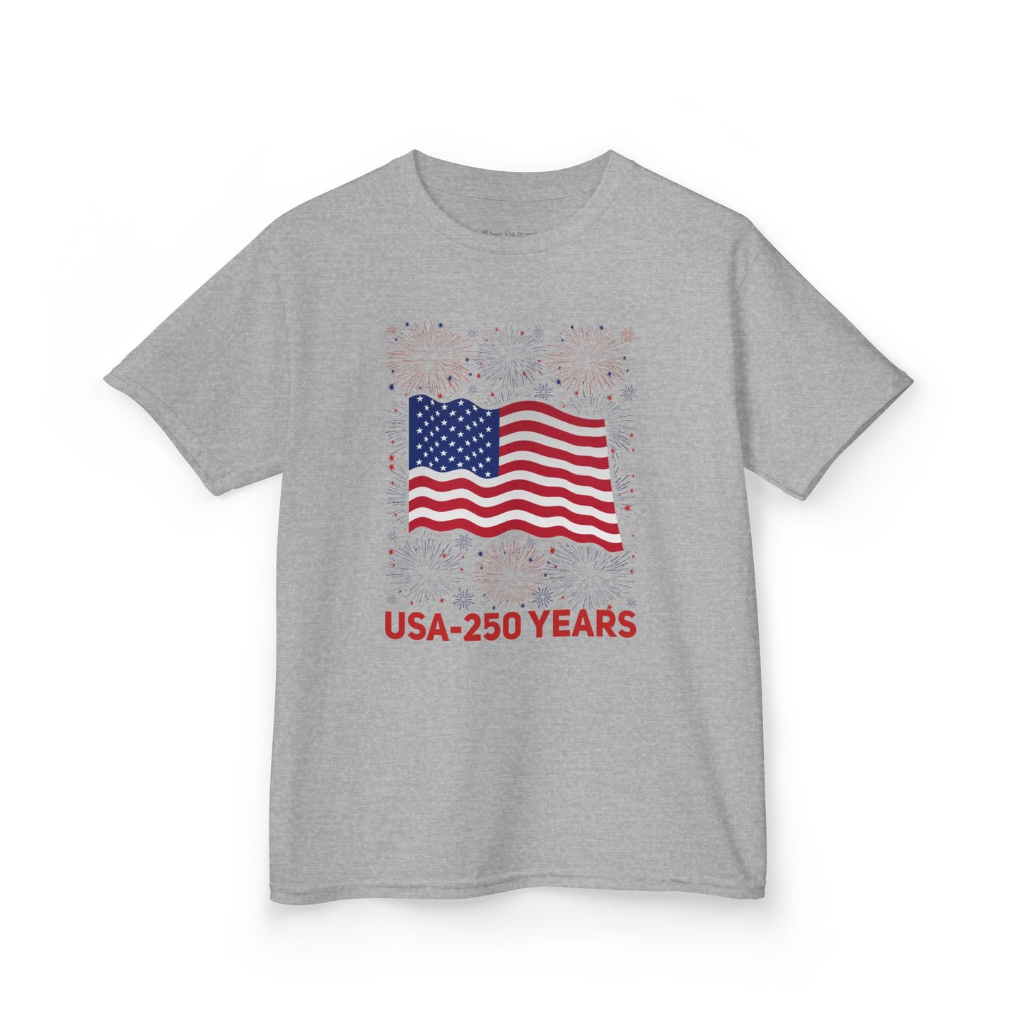 Kids' USA 250 Years Fireworks Birthday T-shirt