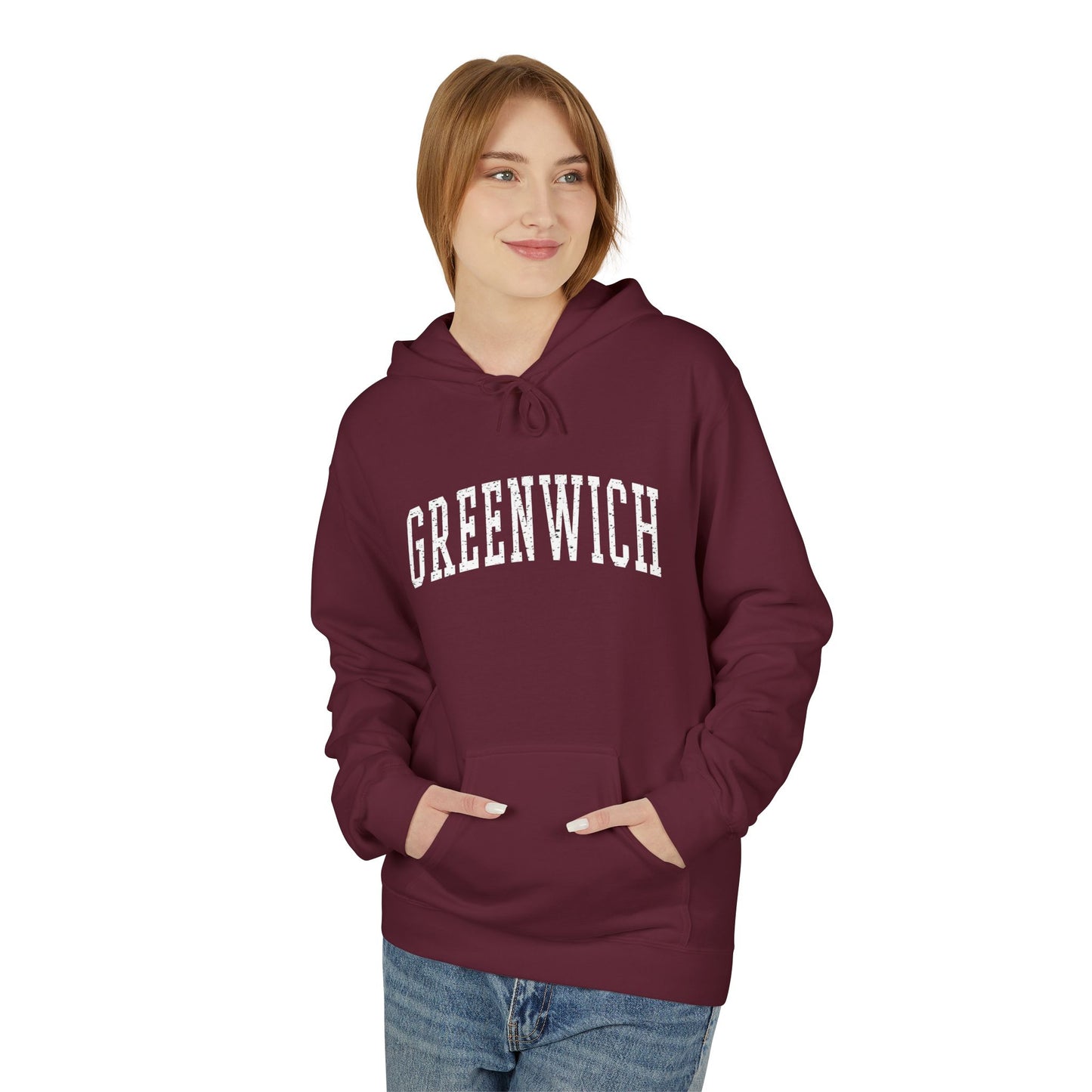Greenwich, CT Fleece Hoodie - Unisex Sweatshirt for Casual Comfort