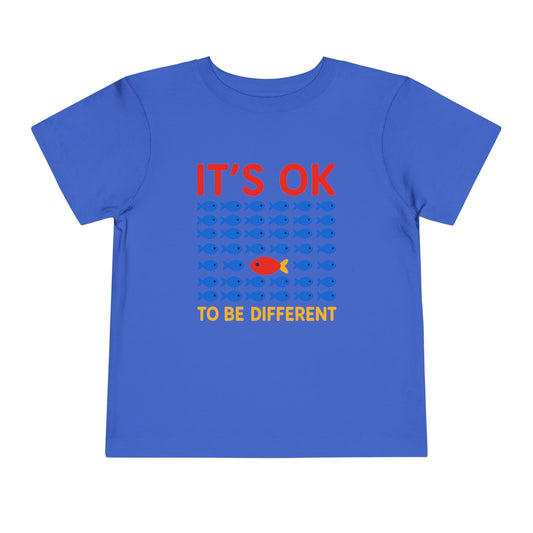 It's OK To Be Different Cute Fishy Toddler Tee - 8 colors