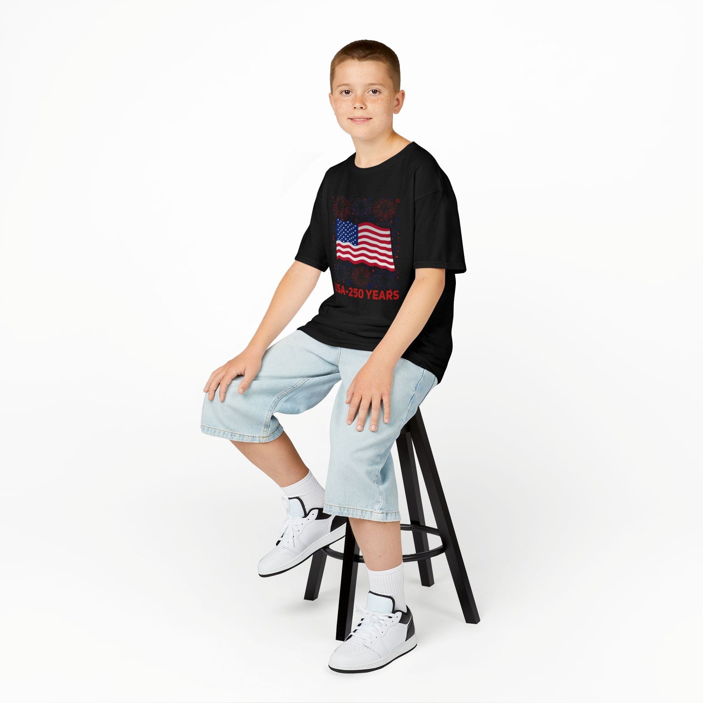 Kids' USA 250 Years Fireworks Birthday T-shirt
