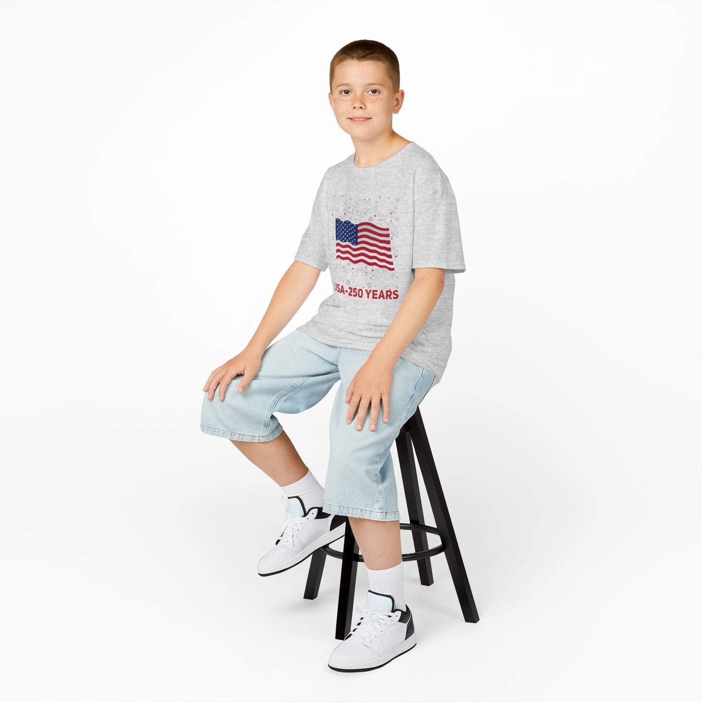 Kids' USA 250 Years Fireworks Birthday T-shirt