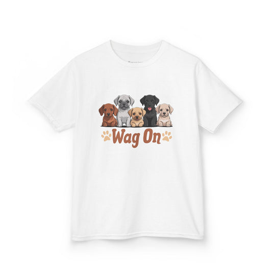 Kids' Wag On Furry Puppies T-Shirt - 16 colors