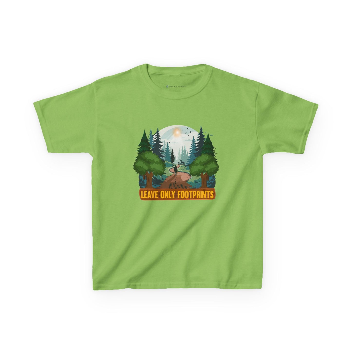 Kids' Leave Only Footprints Forest T-Shirt - 18 colors