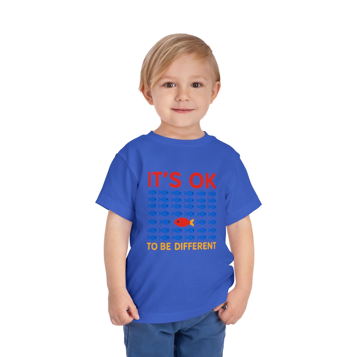 It's OK To Be Different Cute Fishy Toddler Tee - 8 colors