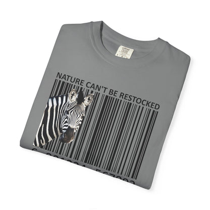 Nature Can't Be Restocked Bar Code Zebra T-Shirt - 12 colors