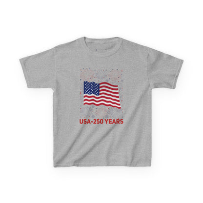 Kids' USA 250 Years Fireworks Birthday T-shirt - 12 colors