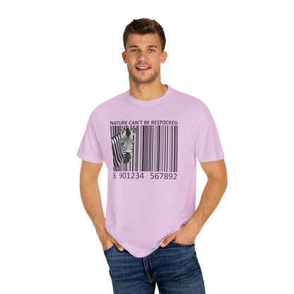 Nature Can't Be Restocked Bar Code Zebra T-Shirt - 12 colors