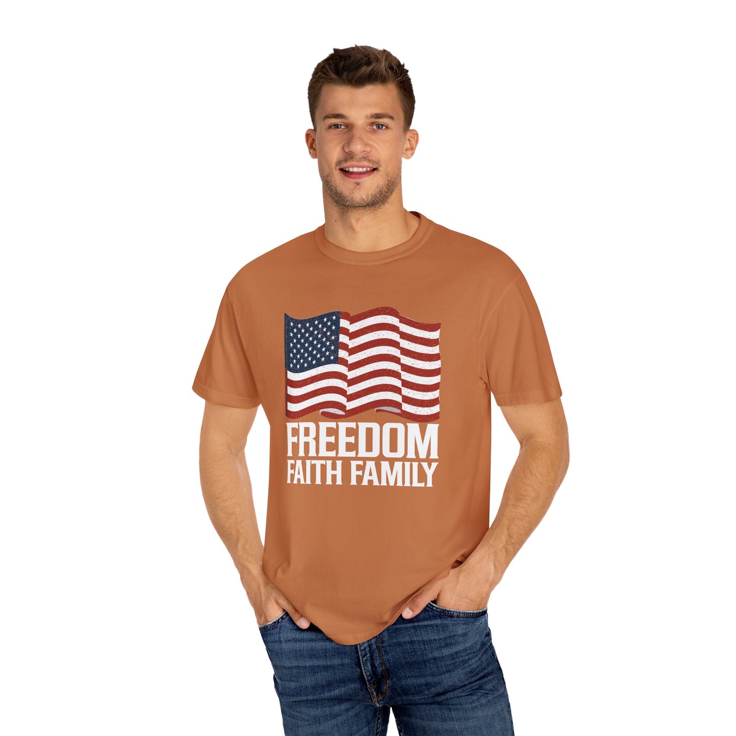 Patriotic Freedom Faith Family T-shirt - 17 colors