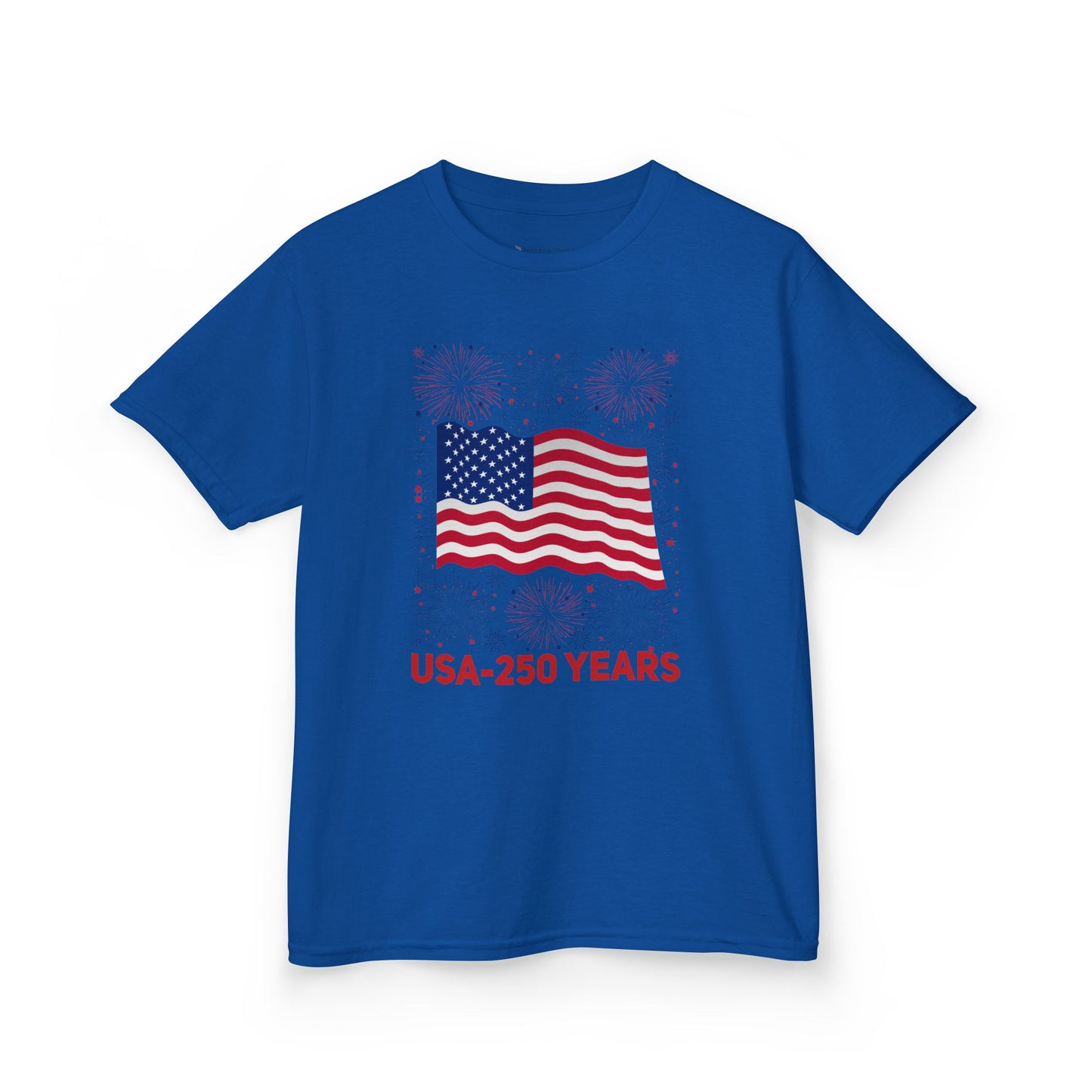 Kids' USA 250 Years Fireworks Birthday T-shirt - 12 colors