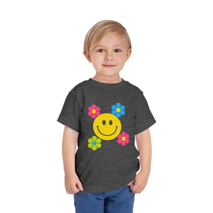 Girls' Smiley Cute Toddler Flower Tee - 10 colors