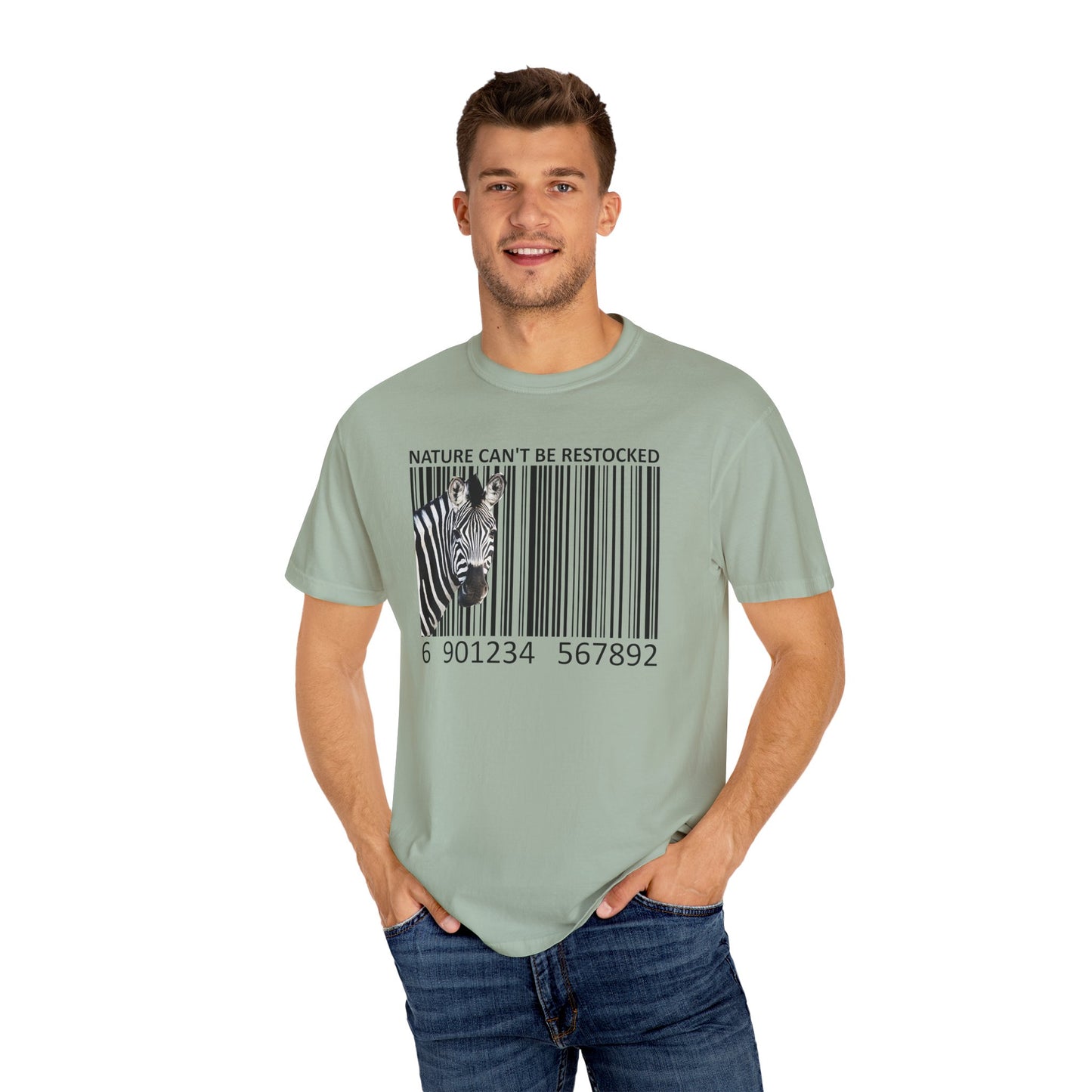 Nature Can't Be Restocked Bar Code Zebra T-Shirt - 12 colors