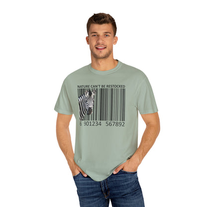 Nature Can't Be Restocked Bar Code Zebra T-Shirt - 12 colors