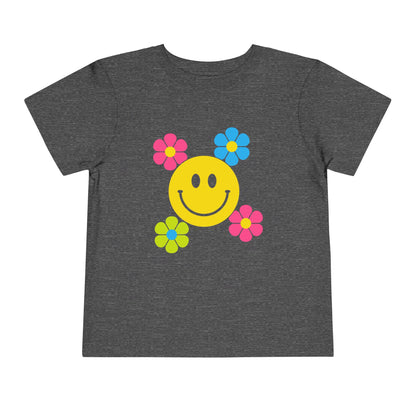 Girls' Smiley Cute Toddler Flower Tee - 10 colors
