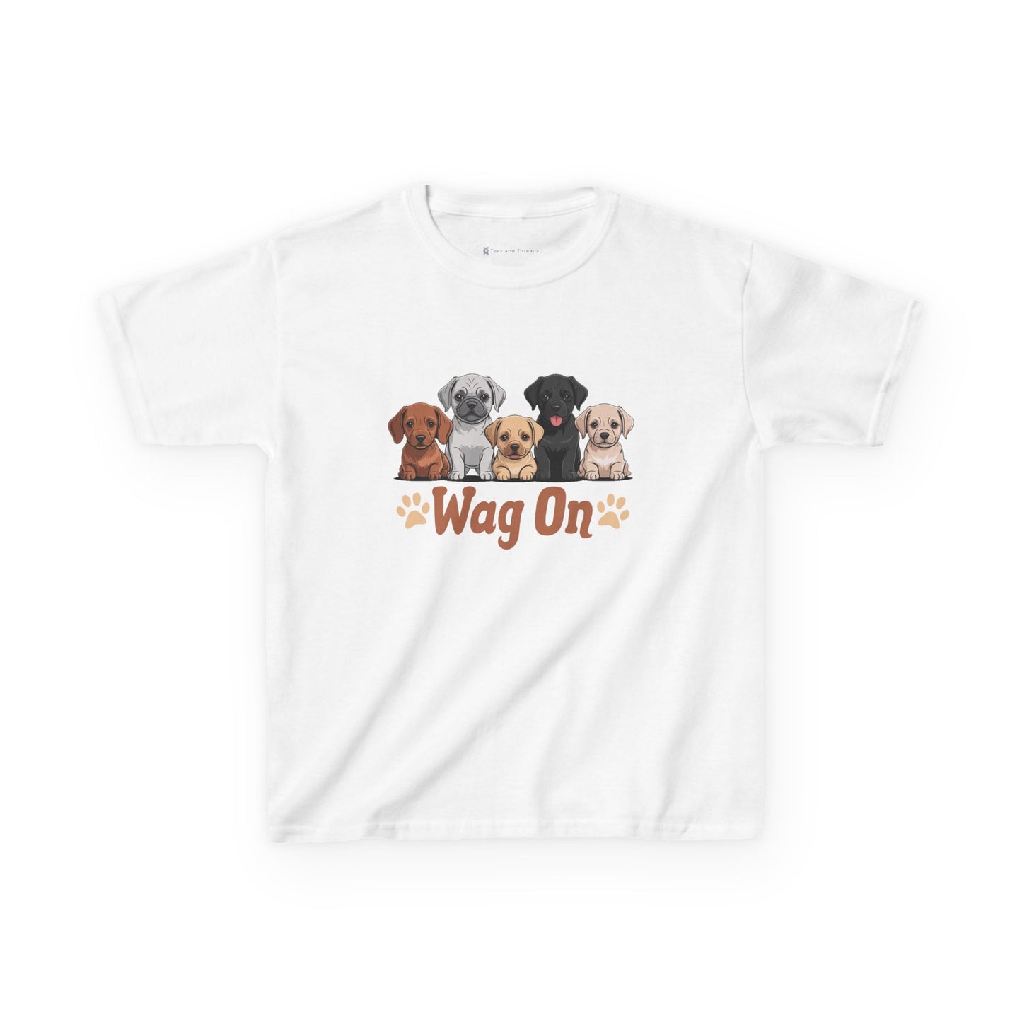 Kids' Wag On Furry Puppies T-Shirt - 16 colors