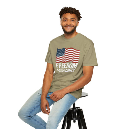 Patriotic Freedom Faith Family T-shirt - 17 colors