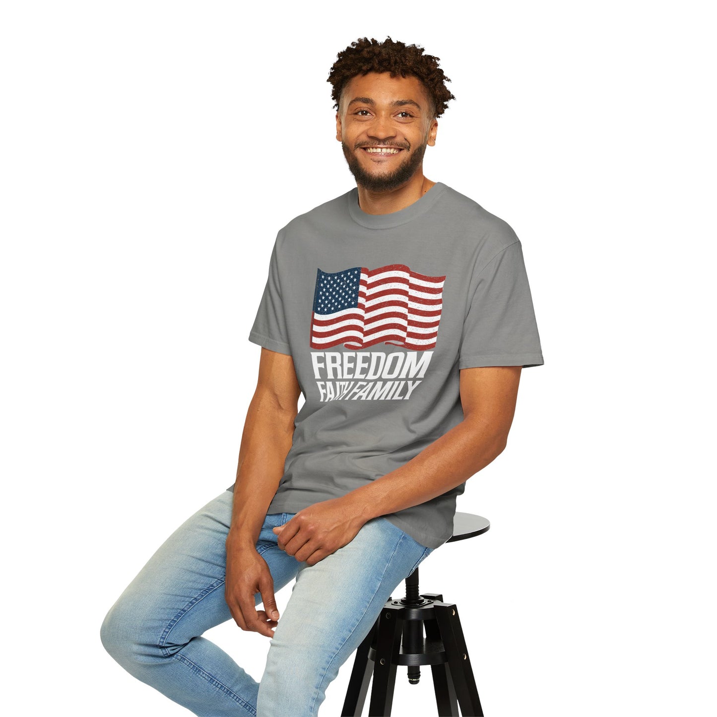 Patriotic Freedom Faith Family T-shirt - 17 colors