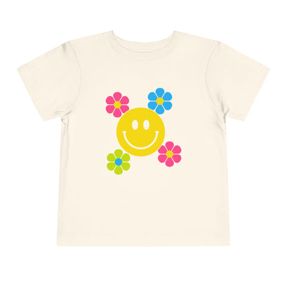 Girls' Smiley Cute Toddler Flower Tee - 10 colors