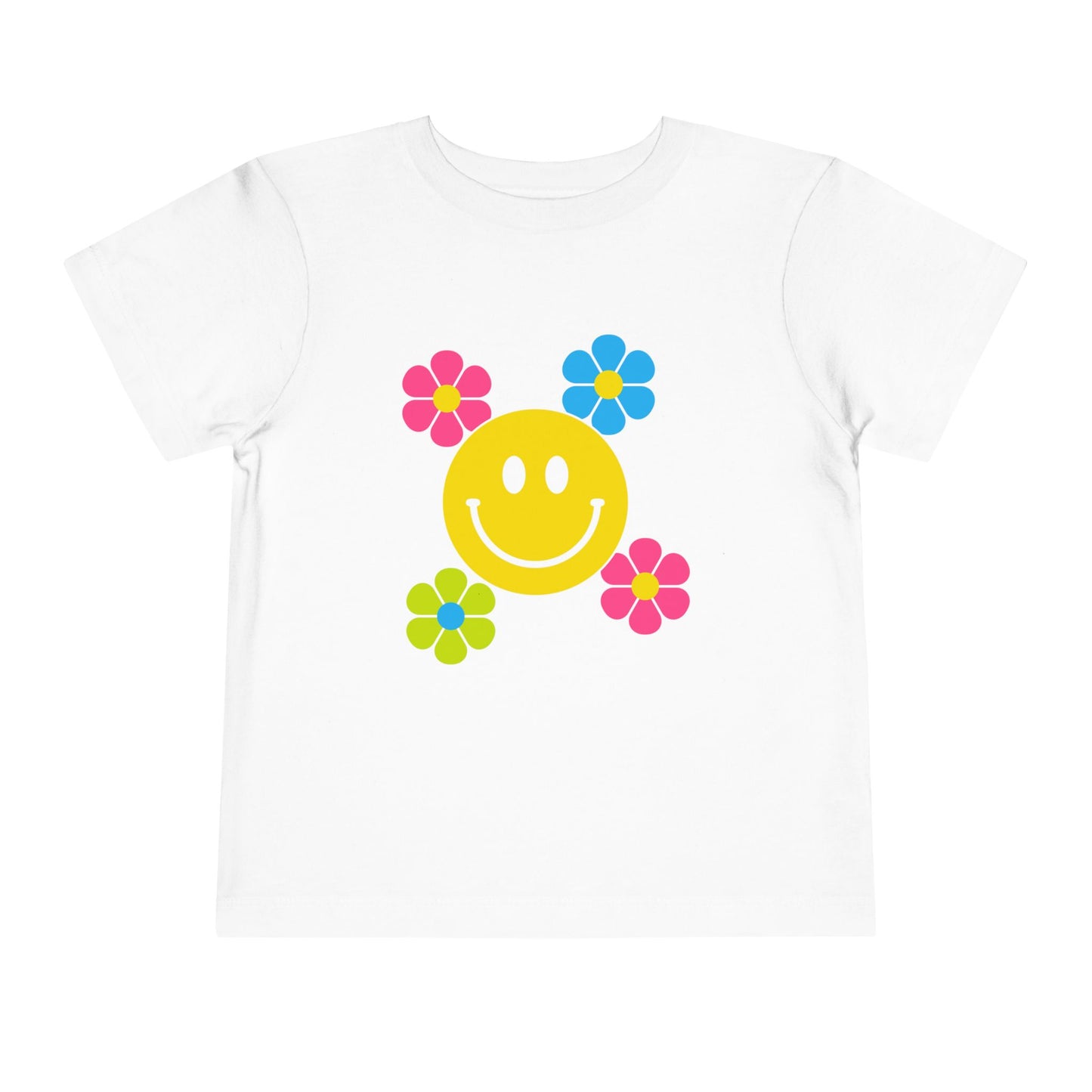 Girls' Smiley Cute Toddler Flower Tee - 10 colors