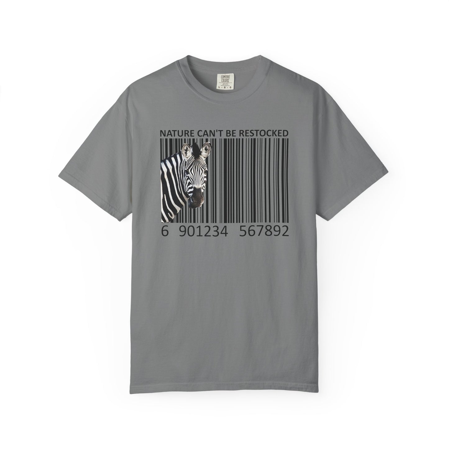 Nature Can't Be Restocked Bar Code Zebra T-Shirt - 12 colors