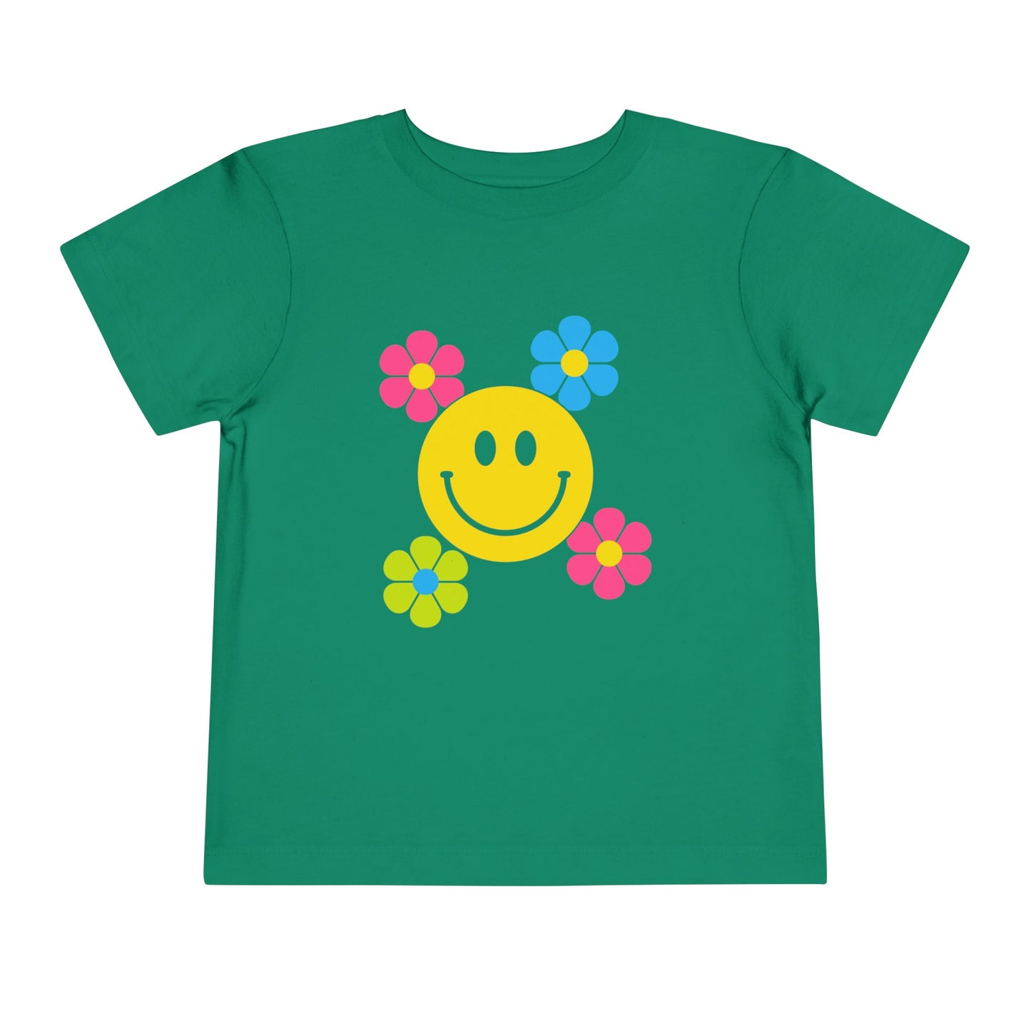 Girls' Smiley Cute Toddler Flower Tee - 10 colors
