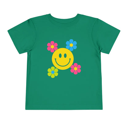 Girls' Smiley Cute Toddler Flower Tee - 10 colors
