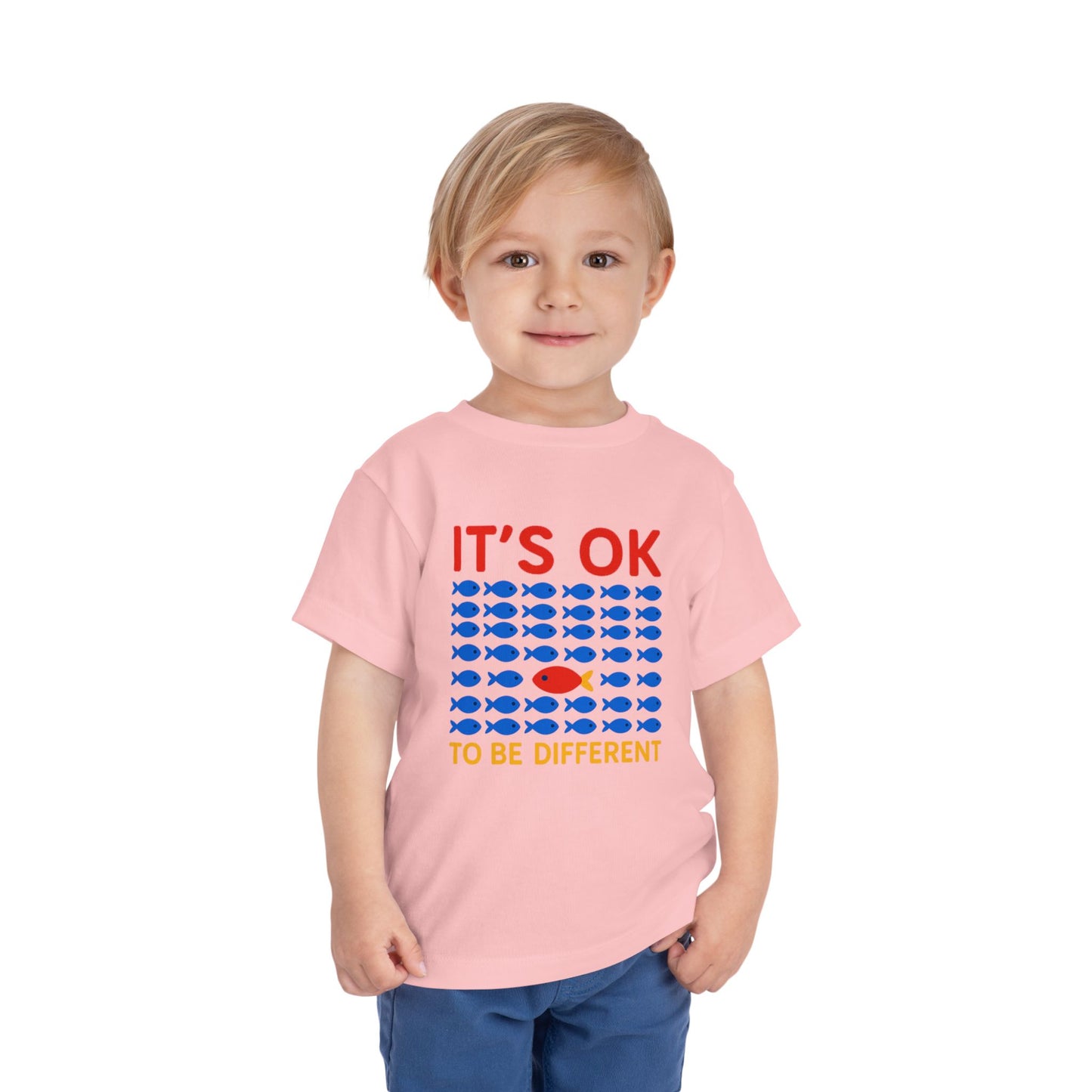 It's OK To Be Different Cute Fishy Toddler Tee - 8 colors