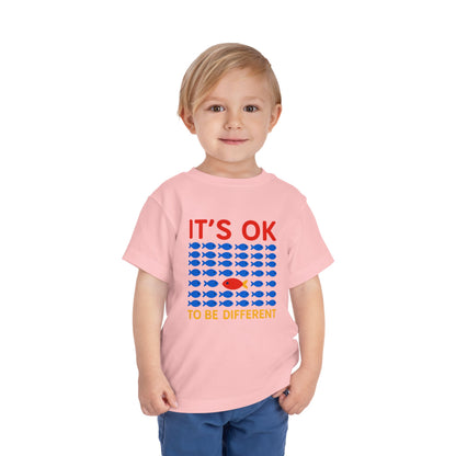 It's OK To Be Different Cute Fishy Toddler Tee - 8 colors