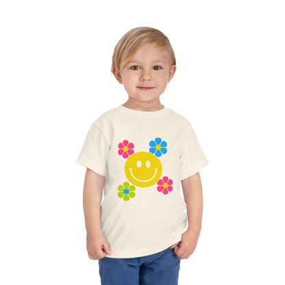 Girls' Smiley Cute Toddler Flower Tee - 10 colors