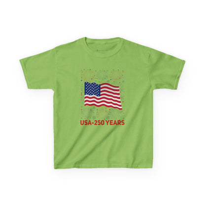 Kids' USA 250 Years Fireworks Birthday T-shirt - 12 colors