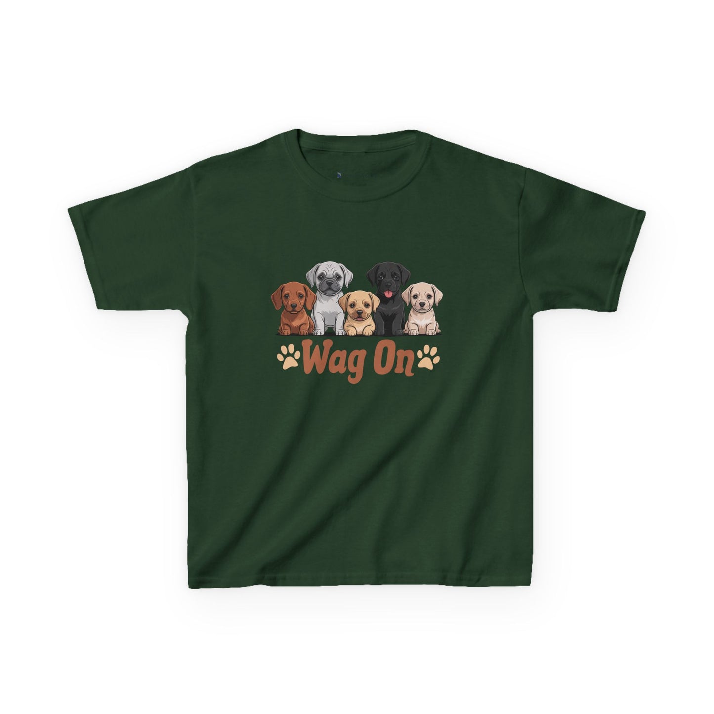 Kids' Wag On Furry Puppies T-Shirt - 16 colors
