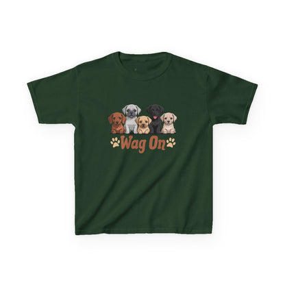 Kids' Wag On Furry Puppies T-Shirt - 16 colors
