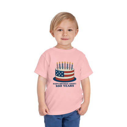 USA Birthday Cake Cute Toddler Tee - 7 colors