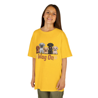 Kids' Wag On Furry Puppies T-Shirt - 16 colors