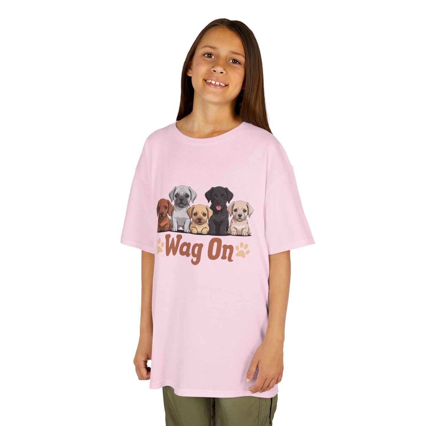 Kids' Wag On Furry Puppies T-Shirt - 16 colors