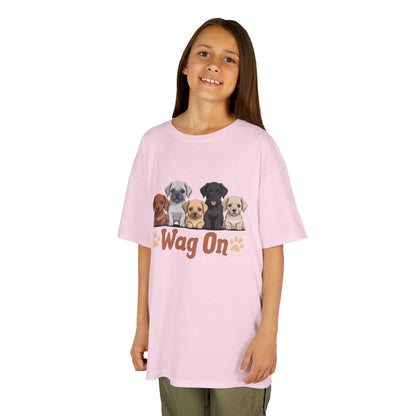 Kids' Wag On Furry Puppies T-Shirt - 16 colors