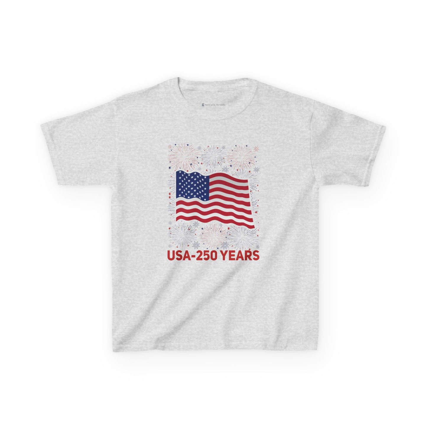 Kids' USA 250 Years Fireworks Birthday T-shirt - 12 colors