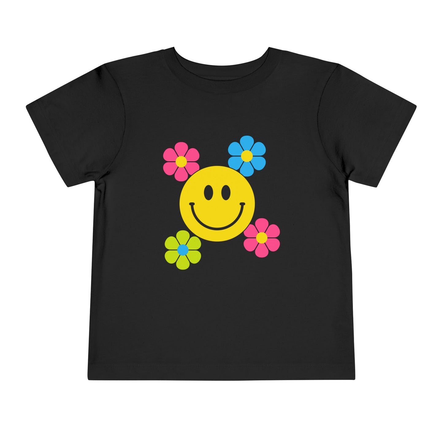 Girls' Smiley Cute Toddler Flower Tee - 10 colors