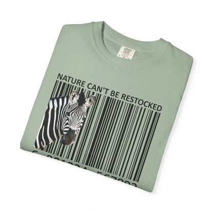 Nature Can't Be Restocked Bar Code Zebra T-Shirt - 12 colors
