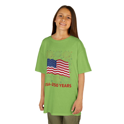 Kids' USA 250 Years Fireworks Birthday T-shirt - 12 colors